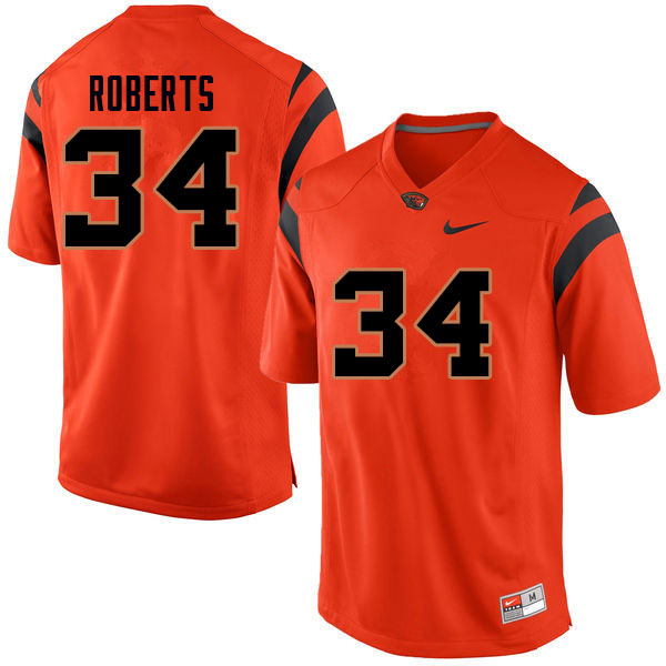 Men #34 Avery Roberts Oregon State Beavers College Football Jerseys Sale-Orange